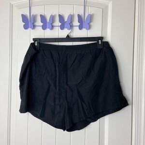 Pro spirit women’s solid black elastic waist lined athletic activewear shorts XL